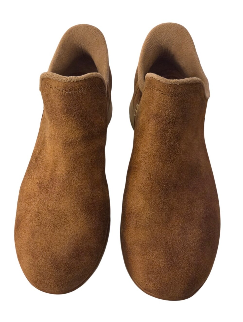 Skechers Medium Brown Casual Slip On Ankle Boots/shoes Memory Foam Fall Size 10